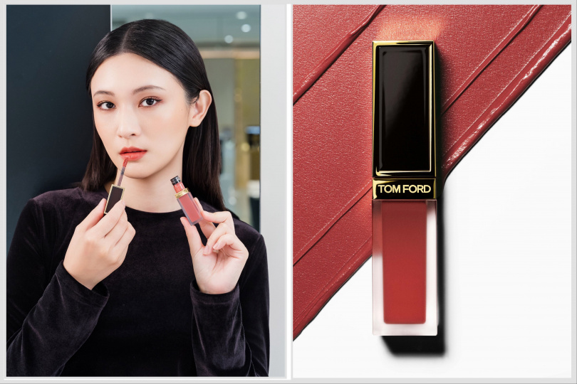 (左)TOM FORD設計師高級訂製絨霜唇萃#136 / 2,050元。(圖/品牌提供)