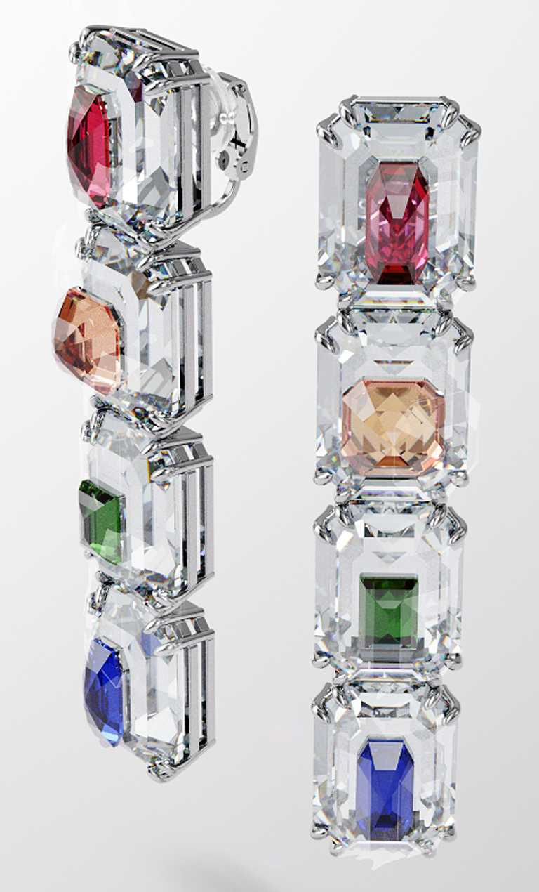 SWAROVSKI「Wonderlab Collection I」系列，CHROMA豔彩水晶夾式耳環╱11,900元。（圖╱SWAROVSKI提供）