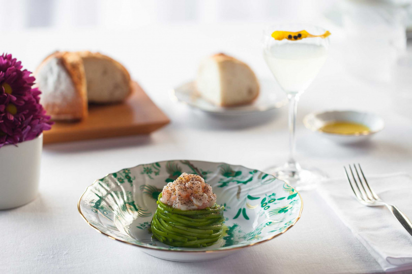 義大利細扁麵佐大蒜、特級初榨橄欖油、辣椒與紅蝦（圖／品牌提供）