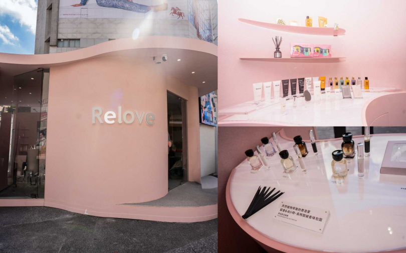 Relove心中山快閃店透過光影變化與簡約精品展示手法，突顯高端保養的純淨與專業呵護。（圖／品牌提供）