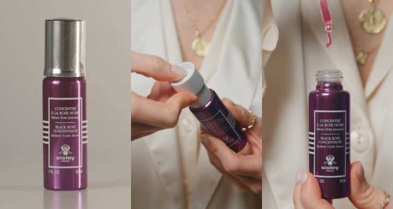 為確保黑玫瑰極萃保持最佳鮮度，「黑玫瑰彈潤水光菁萃」採用獨特鎖鮮設計，將珍貴成份封存於瓶身頂部。（圖／取自 sisleyparisofficial IG）