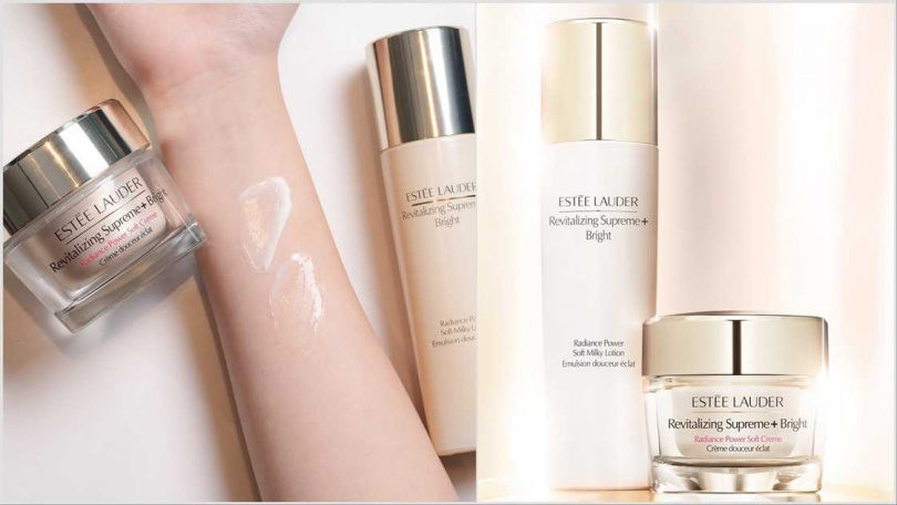 Estée Lauder 年輕無敵亮白淡斑膠原霜 75ML / 5,400元、Estée Lauder 年輕無敵亮白淡斑膠原霜補充罐 75ML /4,550元、Estée Lauder 年輕無敵亮白淡斑水凝乳 100ml / 4,200元(圖/品牌提供)