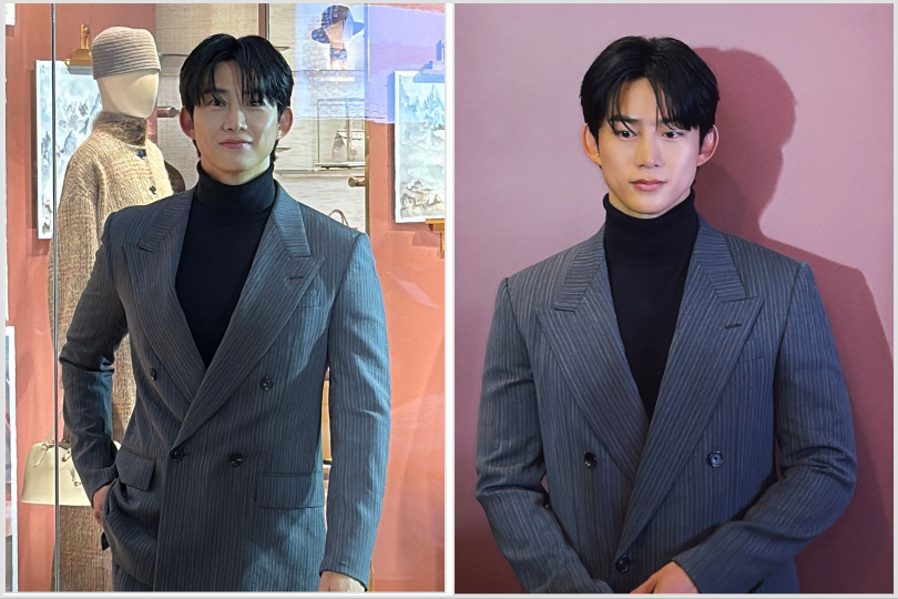 玉澤演身著 Loro Piana 羊毛西裝套裝，搭配小山羊絨高領毛衣與牛津皮靴，完美詮釋低調紳士風格。（圖／黃筱婷攝）（圖／黃筱婷攝）