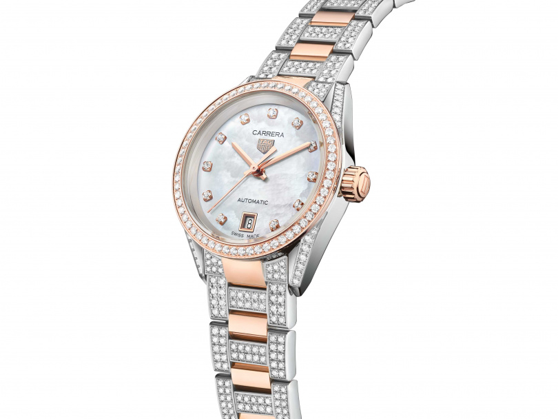 TAG Heuer Carrera日期珠寶自動腕錶訂製錶款／建議售價1,766,700元（圖／品牌提供）