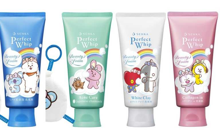 專科超微米潔顏乳 BT21特別版(左起:經典、淨荳綠、亮泥白、彈潤粉)各 120ml / 179元（圖／品牌提供）