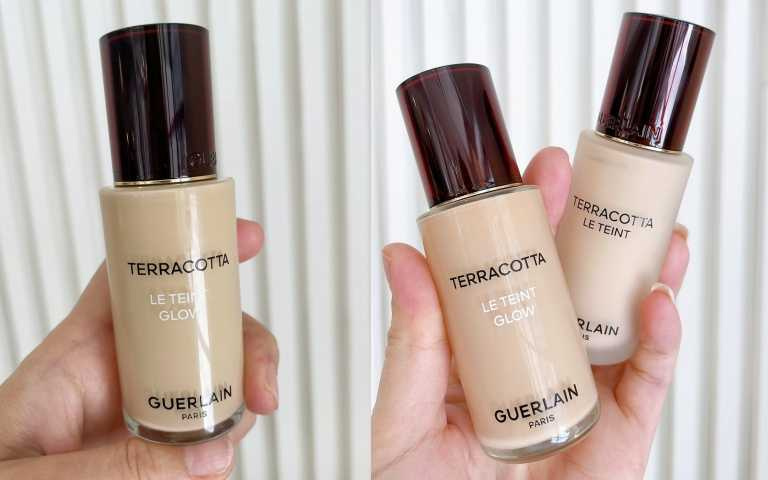 瓶身設計極簡優雅，加入回收玻璃元素，環保又有型。GUERLAIN 嬌蘭 提洛可持妝輕粉底柔光版 30ml／2,450元（圖／黃筱婷攝）