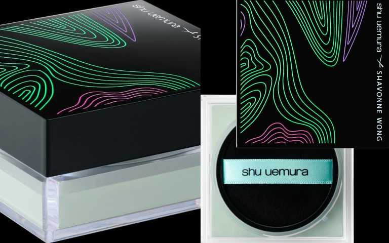 shu uemura × Shavonne Wong 藝術家聯名系列無極限持妝輕蜜粉 #薄荷綠(限量)(圖/品牌提供)