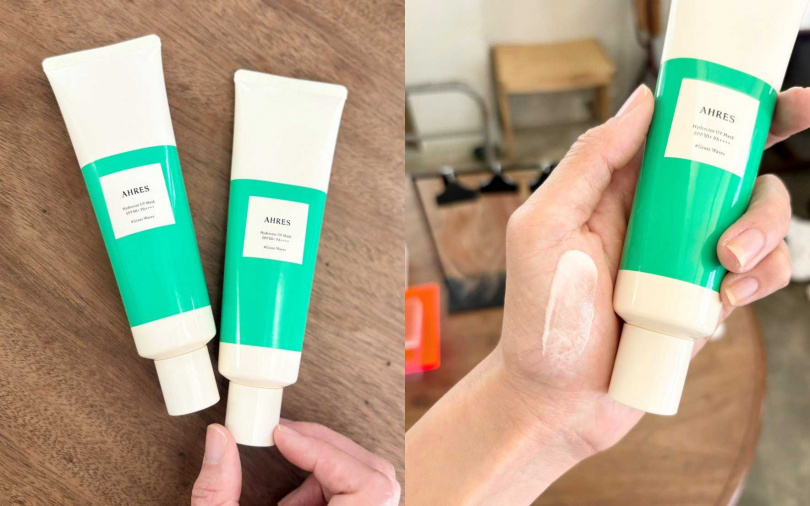 AHRES光透抗UV防曬霜SPF50 PA++++ 90g/1,150元 兼具高效防曬、肌膚舒適感,連男生都說很可以。(圖/吳雅鈴攝)