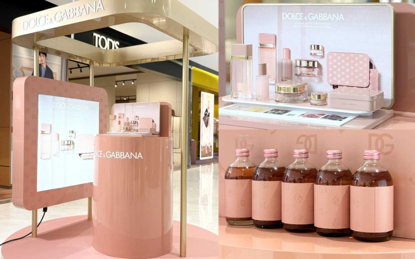 Dolce&Gabbana Beauty親膚系保養系列,正在忠孝SOGO舉辦「Glow-Bounce JUICE BAR義式粉嫩發光吧」快閃活動,現場不僅可以試用到所有產品,還有超讚的打卡禮、消費禮可以拿喔。(圖/吳雅鈴攝)
