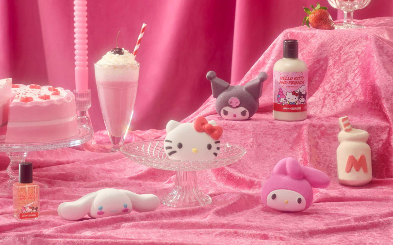 和可愛的Hello Kitty、美樂蒂，一起迎接最甜蜜的沐浴時光吧！（圖／品牌提供）
