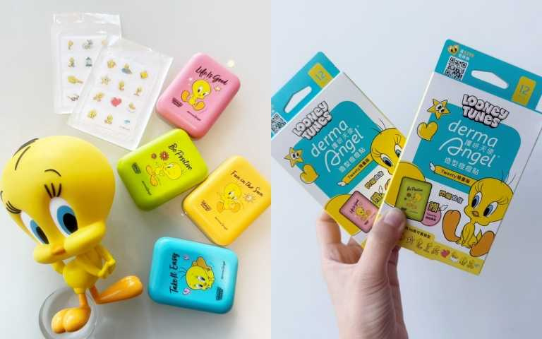 DermaAngel 護妍天使 × Tweety 崔弟印彩造型痘痘貼 36款隨機造型+4款限量鏡盒,每盒12入/220元(圖/品牌提供)