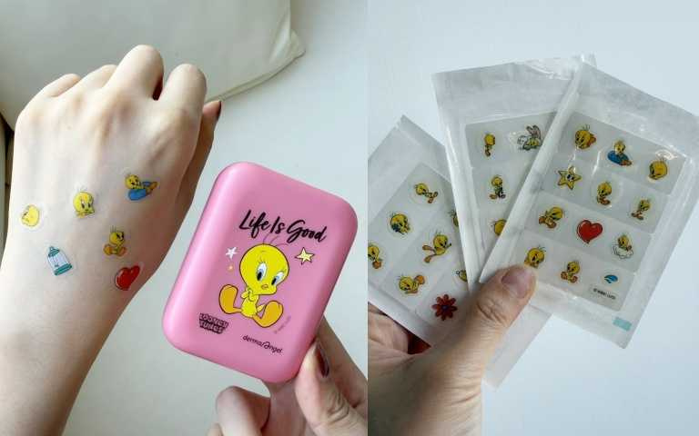 DermaAngel 護妍天使 × Tweety 崔弟印彩造型痘痘貼 36款隨機造型+4款限量鏡盒,,每盒12入/220元 (粉紅色是寶雅通路限定唷!)(圖/品牌提供)
