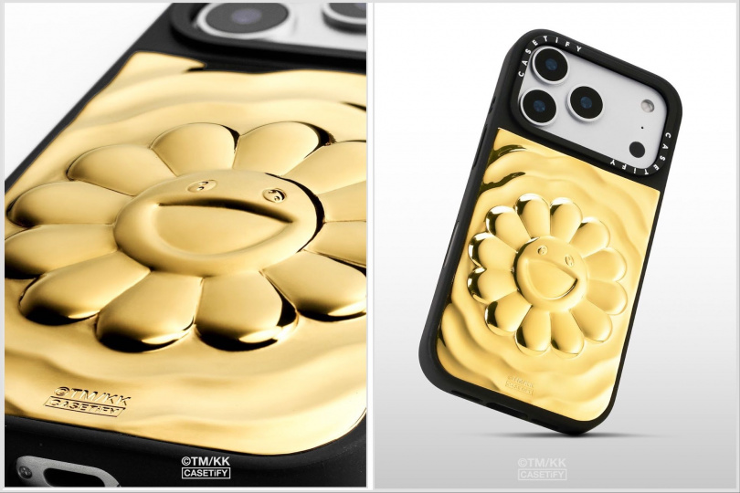CASETiFY × 村上隆 FLOWERS 18K金手機殼/3,260元;FLOWERS 波紋手機殼/3,260元(圖/品牌提供)