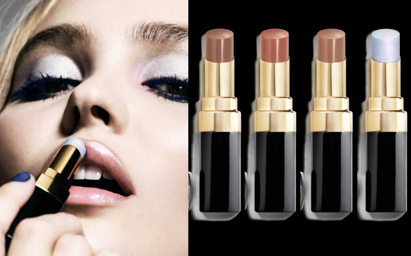 香奈兒COCO晶亮水唇膏#光漾藍、#奶油杏、#暮光橙、#原生棕／1,700元（圖／品牌提供）