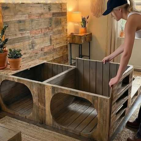 主人替狗狗隔出兩間睡房。（圖／翻攝自臉書）