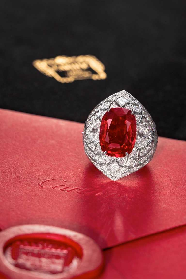 卡地亞_緬甸紅寶石配鑽石戒指_8.388 Carat Burmese Ruby and Diamond Ring