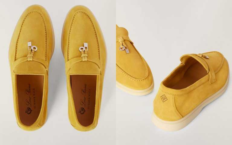 Lisa腳上穿的Loro Piana Summer Walk麂皮莫卡辛休閒鞋，售價32,100元。（圖／品牌提供）