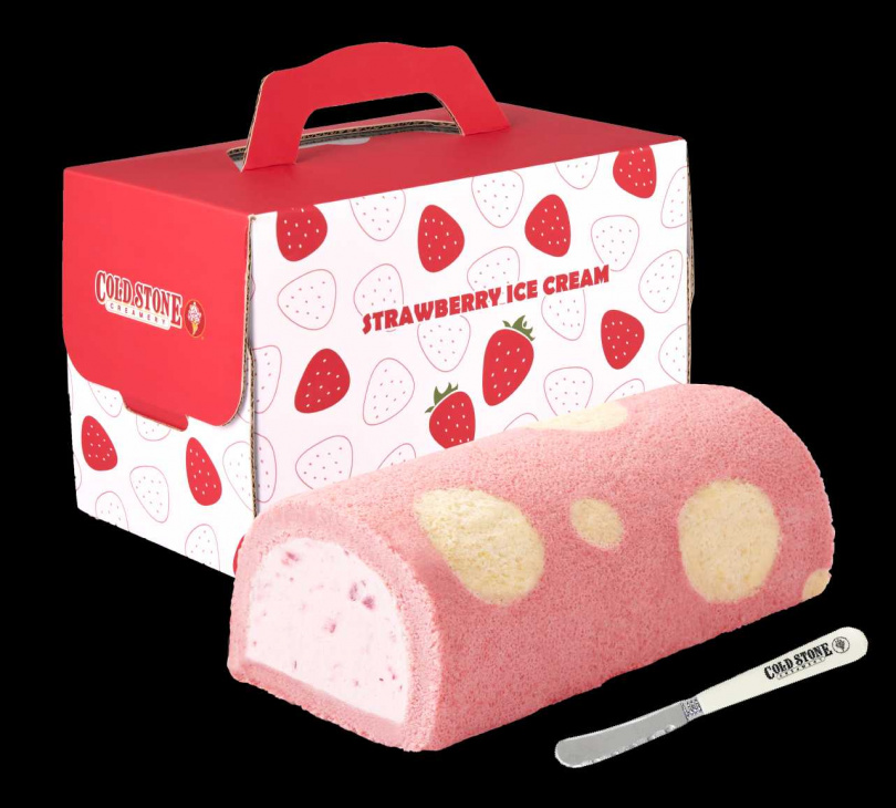 ▲《粉戀草莓冰心捲》包含專屬提盒，再贈送品牌鋼刀乙支，贈完為止。（圖／品牌提供）