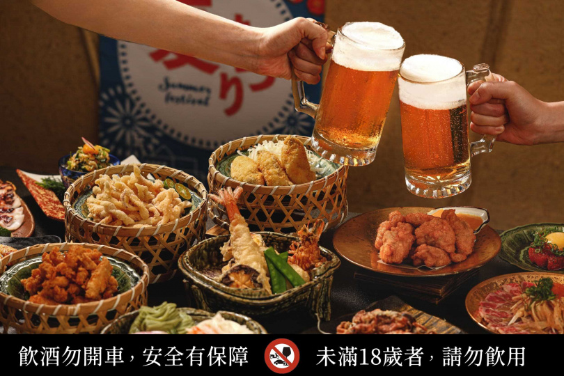 三燔本家全時段享日本ASAHI啤酒買一送一、獺祭清酒系列第二瓶半價。（圖／品牌提供）