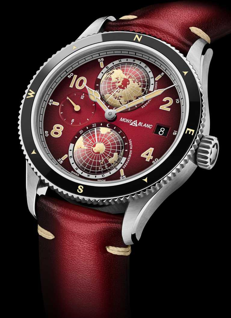 萬寶龍「1858」系列Geosphere腕錶，全新「霜峰紅」虎年限量款╱193,700元。（圖╱MONTBLANC提供）