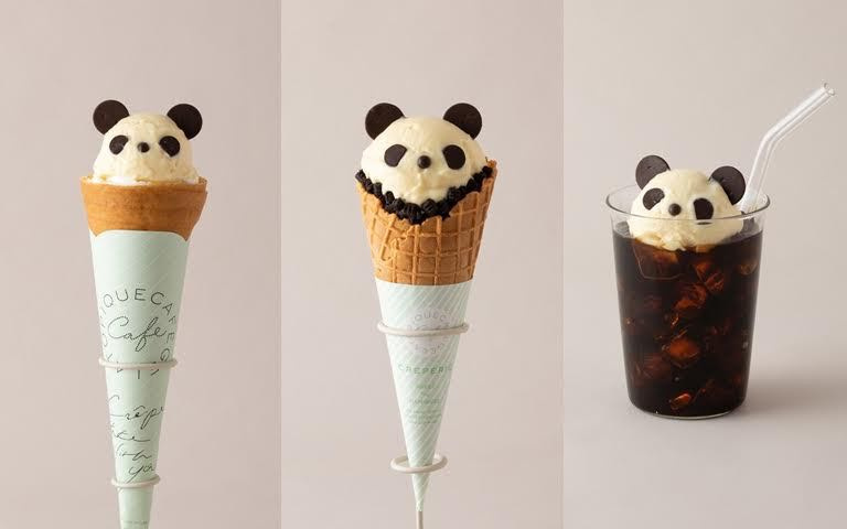 熊貓復刻系列-可麗餅／220元、熊貓復刻系列-冰淇淋／180元、熊貓復刻系列-漂浮黑咖啡／160元(圖／品牌提供)