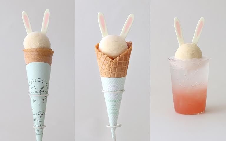 復活節兔子系列-可麗餅／200元、復活節兔子系列-冰淇淋／160元、復活節兔子系列-漂浮氣泡飲／180元(圖／品牌提供)