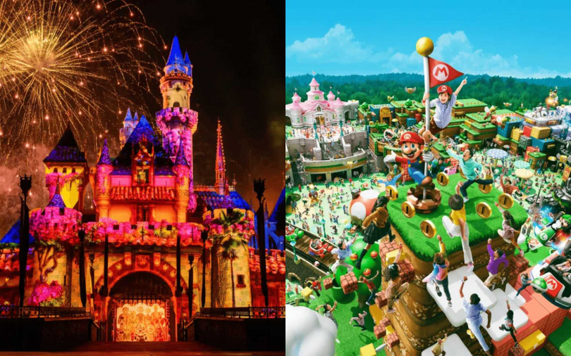 (左)加州迪士尼樂園、(右)日本環球影城。(圖/klook提供)