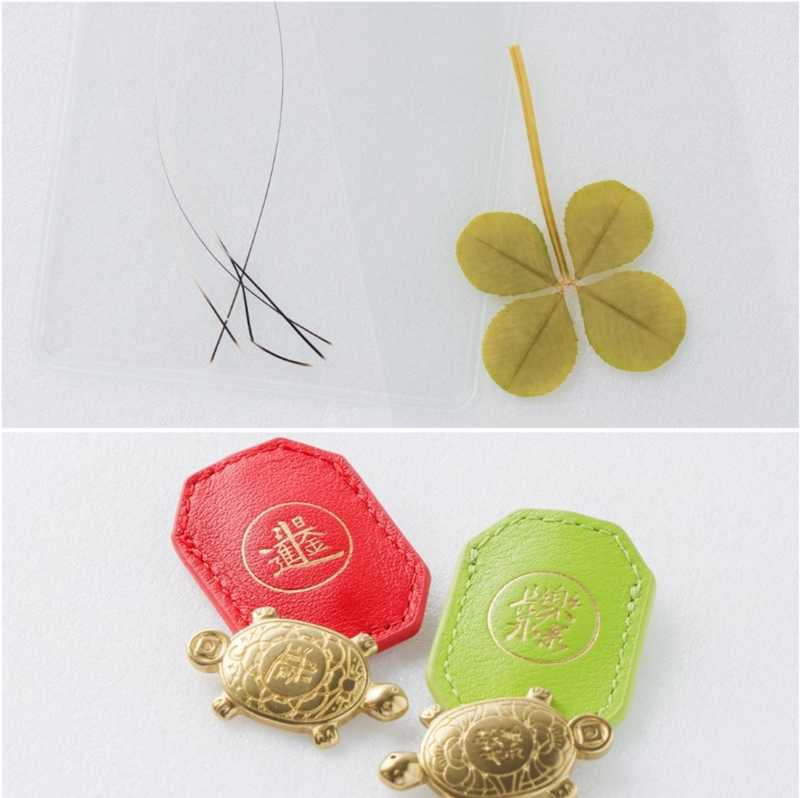 除了錢包之外，還有帶來好運的貓鬚、粉絲特別送給林岱縈的幸運草，為她求來的錢龜，據說可以幫忙咬錢回家，幫忙招財。（圖／林士傑攝）