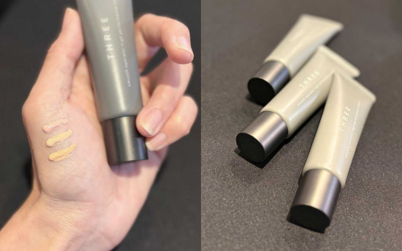 THREE晶透絲霧粉凝霜SPF50+/PA++++ 30g／1,300元（圖／吳雅鈴攝）