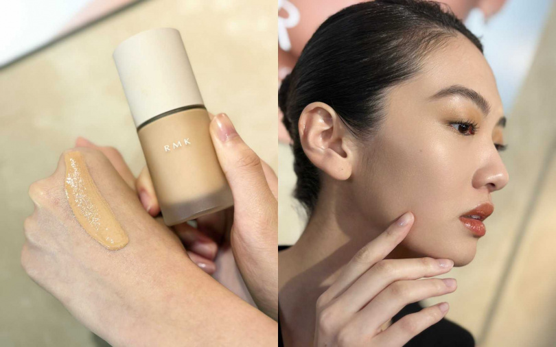 RMK創意總監說明：「此瓶粉底液著重在保留每個人原有的素肌感，讓真實的膚質能隱約透出，而不是完全遮掩原生的自然樣貌。」（圖／吳雅鈴攝）
