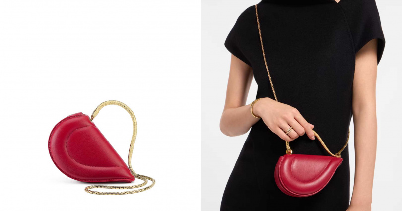 BVLGARI Serpenti Cuore 1968 皇家紅寶石色小牛皮迷你提包/75,800元(圖/品牌提供)