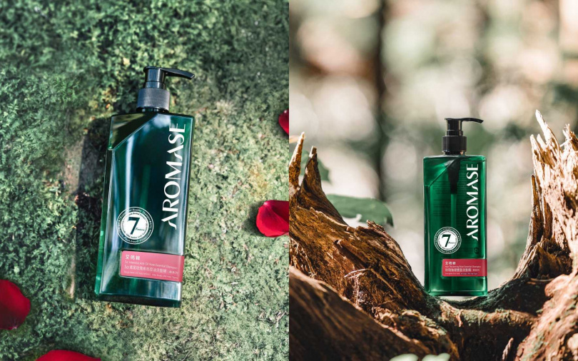 艾瑪絲玫瑰系列洗髮精添加有玫瑰精油,不只控油也能同步鎖住髮絲水份。(圖/品牌提供)