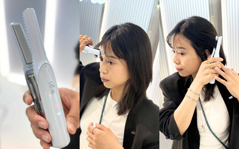 1cm碳層發熱板可精準處理劉海與髮尾的細部髮束。(圖/吳雅鈴攝)