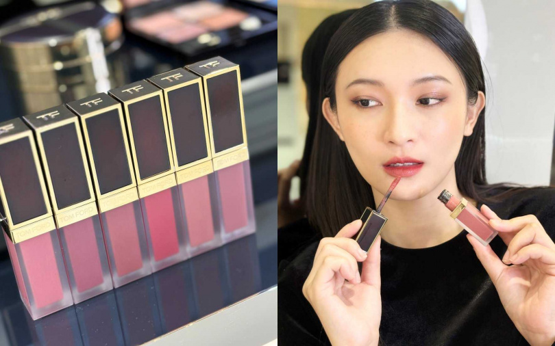 話題彩妝新品首推設計師高級訂製絨霜唇萃的舒淇同款色號#136,十分優雅有女人味。(圖/吳雅鈴攝)