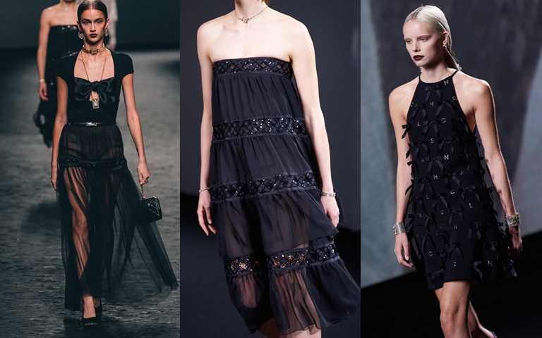 黑色不是只能走個性路線，香奈兒推出多套黑色洋裝都很有浪漫女人味。（圖／品牌提供）