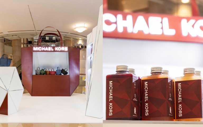 凡於 Michael Kors 店上消費或加入品牌官方 LINE 帳號會員即可獲贈 MK 限定調飲,只送不賣,每日 12:30 開始限量供應,贈完為止！（圖／品牌提供）