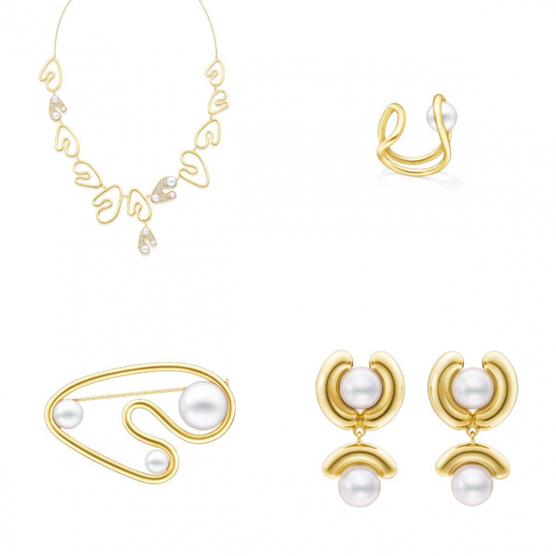 TASAKI FLUID項鍊、戒指、胸針、耳環(圖/品牌提供)