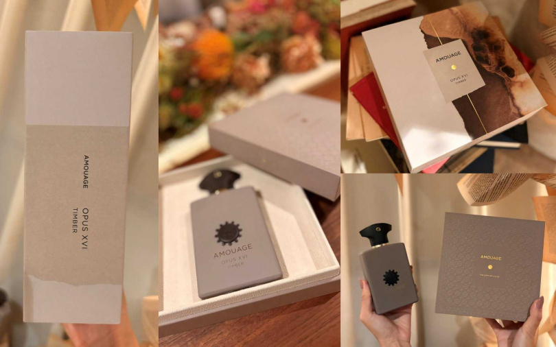 外盒的圖騰設計是由比利時藝術家Louise Mertens操刀，自盒頂垂直延伸至底部的帶狀紋理，如樹木穿越歷史長河的年輪與軌跡，象徵著自然智慧的積累與精神圖騰的傳承。（圖／吳雅鈴攝）