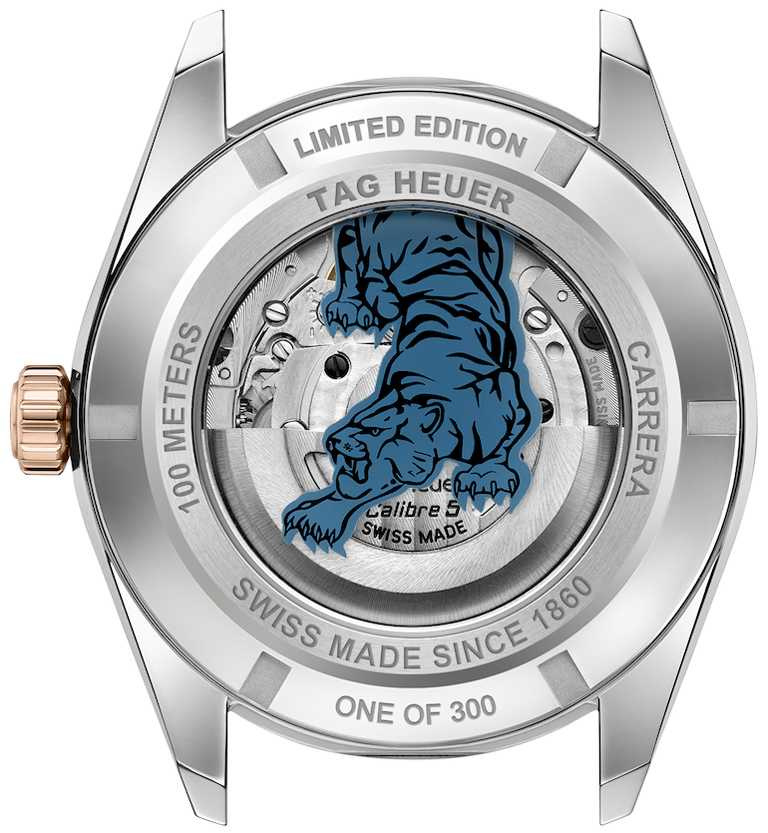 TAG Heuer「Carrera」虎年限量腕錶，搭載Calibre 5自動機芯。（圖╱TAG Heuer提供）