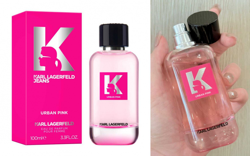 KARL LAGERFELD JEANS都會粉淡香精60ml/1,800元、100ml/2,550元(圖/吳雅鈴攝、品牌提供)