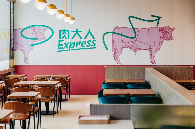 肉大人快餐Express室內空間風格活潑明快。