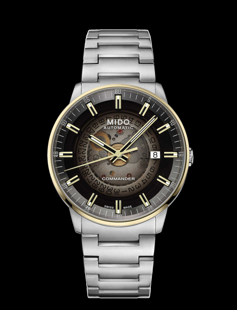 Commander Gradient香榭系列漸層80小時腕錶／黑色漸層錶盤搭配不鏽鋼鍊帶／建議售價35,600元（圖／品牌提供）