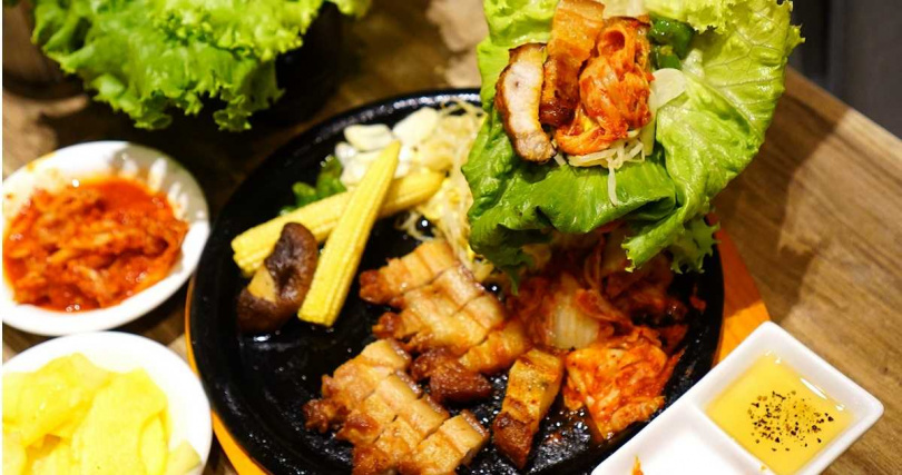 「經典韓式菜包肉」。（258元，圖／魏妤靜攝）