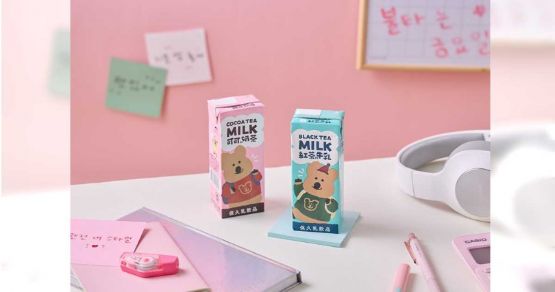 DINOTAENG牛乳系列推出「可可奶茶」和「紅茶牛乳」兩款口味。( 29元/瓶,圖/SUNFRIEND MOUTH提供)