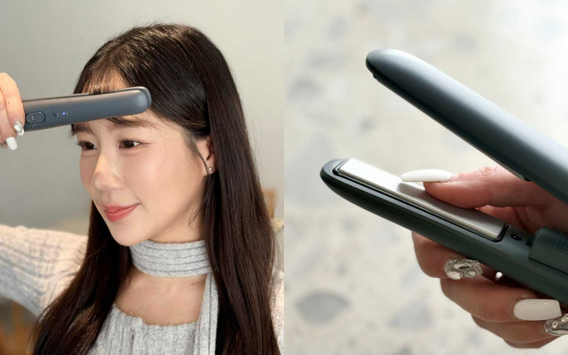 能緊密貼合髮絲的緩衝面板，搭配前端僅12mm的細長設計，可牢牢夾住髮絲。（圖／吳雅鈴攝）