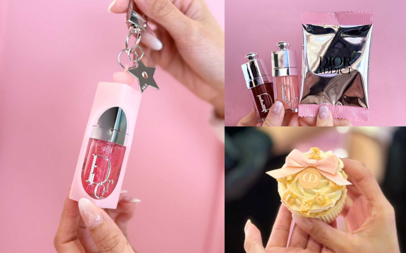 超精緻的針管香水、唇釉吊飾和杯子蛋糕都是這次的消費滿額禮。（圖／吳雅鈴攝）