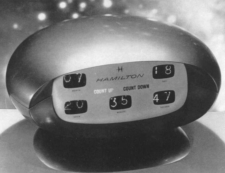 天才導演Stanley Kubrick曾邀請HAMILTON，為科幻電影《2001太空漫遊》設計一系列富未來感的時鐘和腕錶。（圖片來源╱網路）