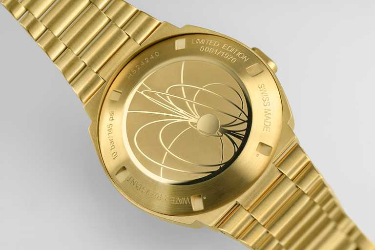 每只金色限量HAMILTON「PSR」腕錶腕錶錶背都有專屬編號。