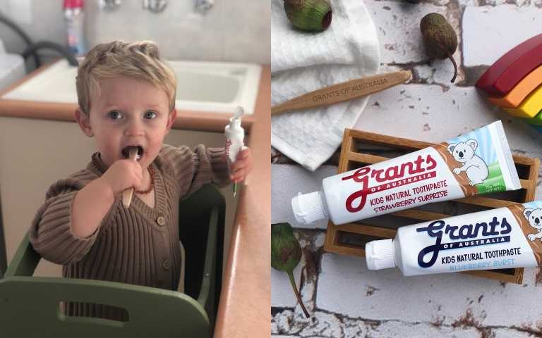 兒童專用 Grants 澳洲格蘭特大自然牙膏 (藍莓和草莓)150元。（圖／品牌提供）