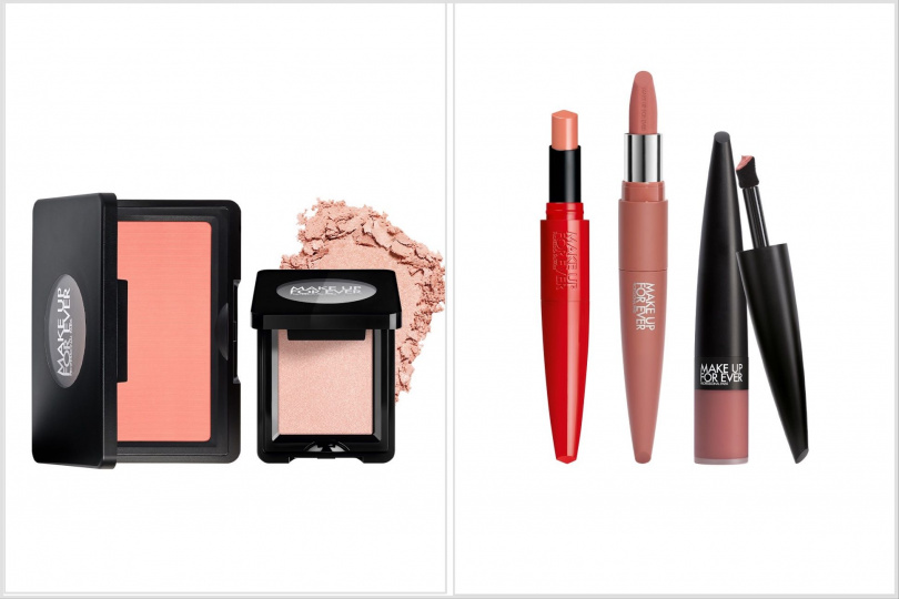 MAKE UP FOR EVER藝術大師彩妝 1+1玩色組 限定價 $850起 原價 $1,700起 超值5折 現省 $850 起，MAKE UP FOR EVER藝術大師唇彩系列 任2件5折起 / 950元起。（圖／品牌提供）